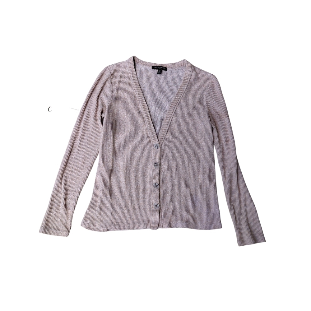 Banana Republic Tan Cardigan Sweater V-Neck Lightweight